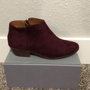Maroon ankle boots